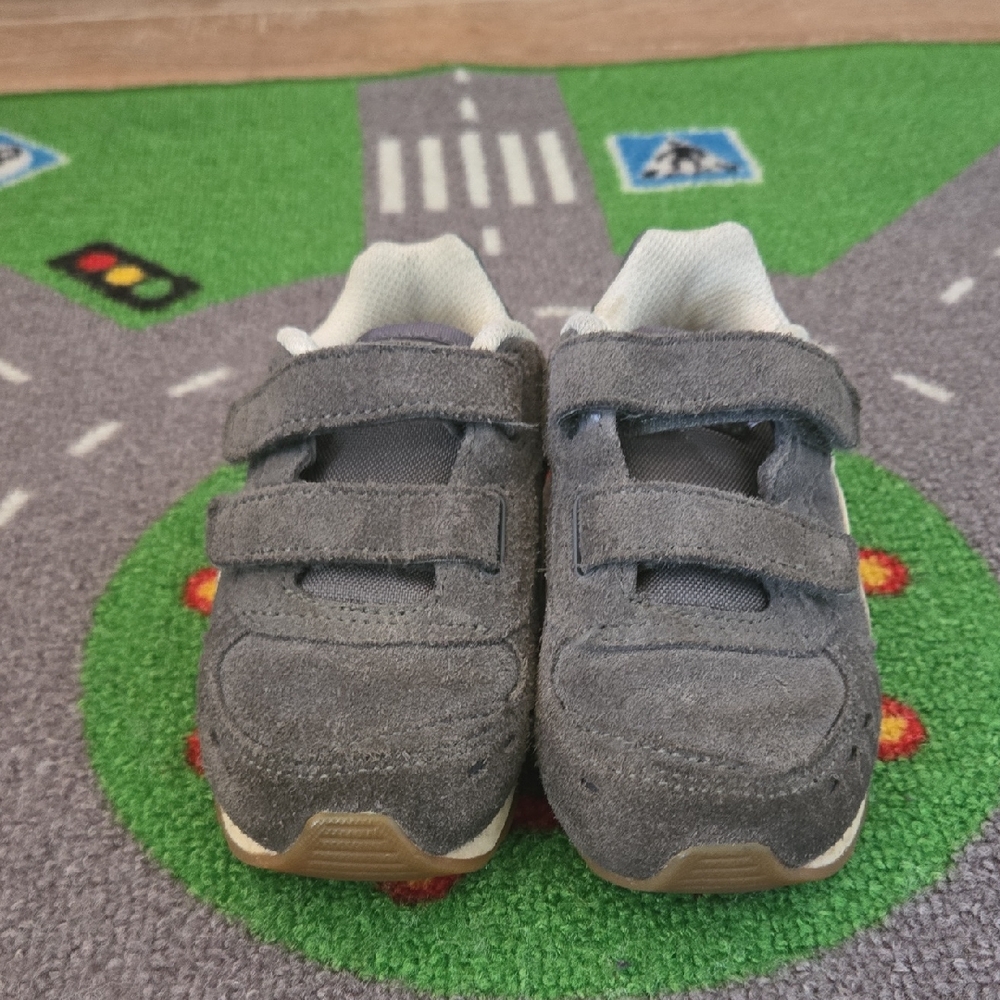 Gray Kids Velcro Pumas